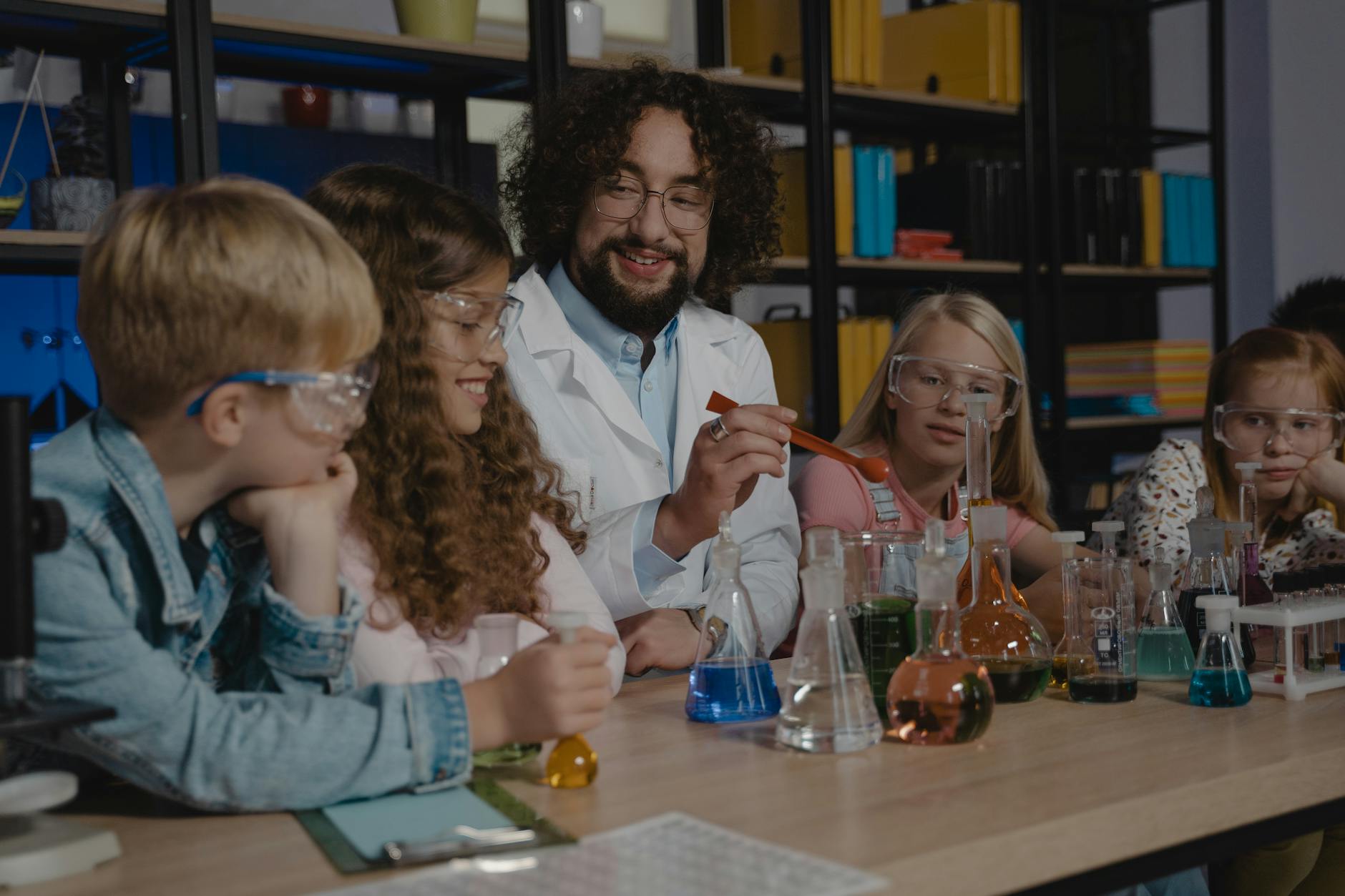 Instructor teaching online via video call